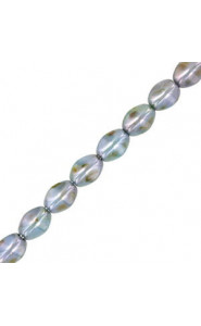 Czech Pinch beads 5x3mm Chalk white blue luster 03000/65431